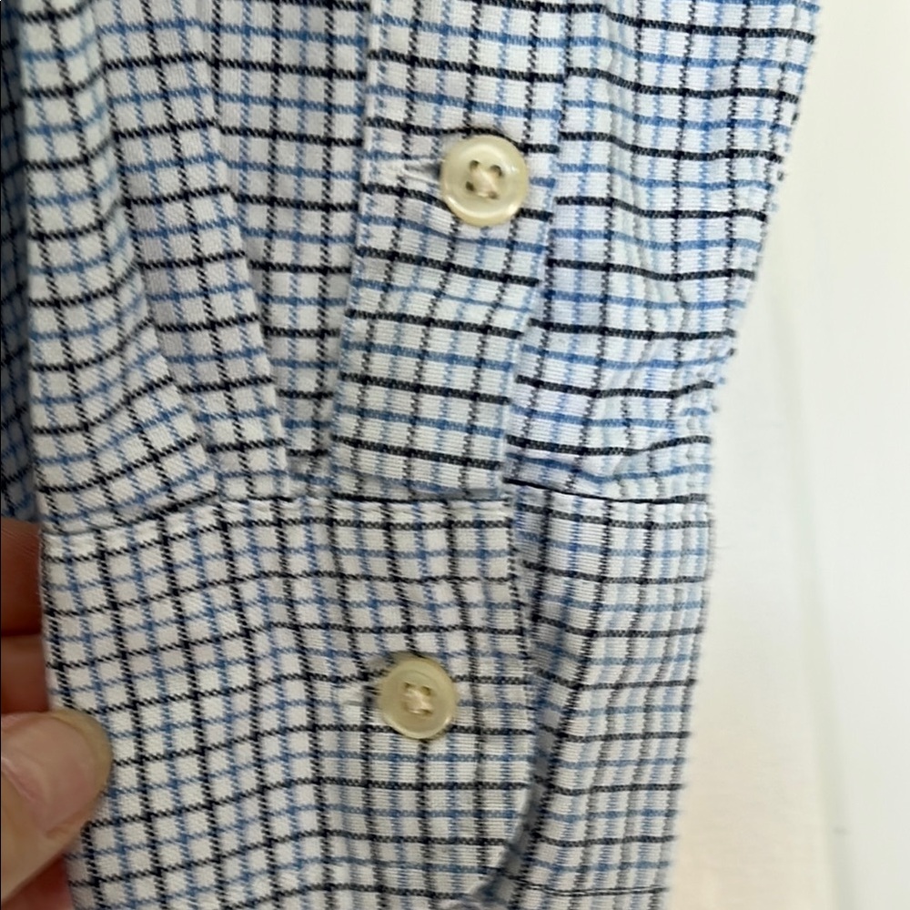 Ralph Lauren Boys Large (14-16) Navy and White Checkered Button Down Shirt - Picture 3 of 6